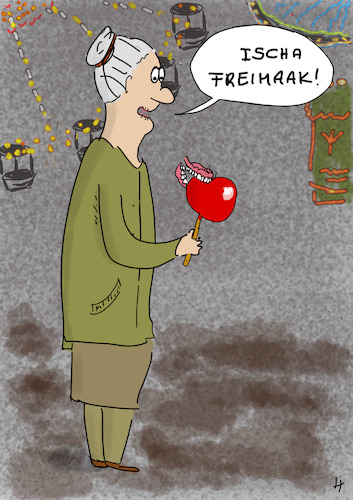 Cartoon: Ischa Freimaak! (medium) by Gabi Horvath tagged freimarkt,jahrmarkt,liebesapfel,zähne,gebiss,fünftejahreszeit