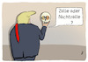 Cartoon: Das ist hier die Frage (small) by Gabi Horvath tagged trump,strafzölle,verschieben,usa