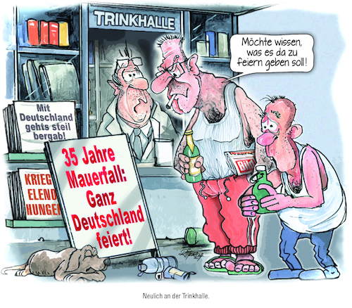 Cartoon: 35 Jahre Mauerfall (medium) by Ritter-Cartoons tagged 35,jahre,mauerfall,35,jahre,mauerfall