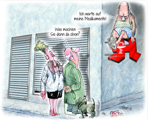 Cartoon: Apothekenreform (medium) by Ritter-Cartoons tagged apothekenreform,gesundheitspolitik,pressekarikaturen,und,cartoons,von,berthold,ritter,facebook,seite,ritterkarikaturen,apothekenreform,gesundheitspolitik,pressekarikaturen,und,cartoons,von,berthold,ritter,facebook,seite,ritterkarikaturen