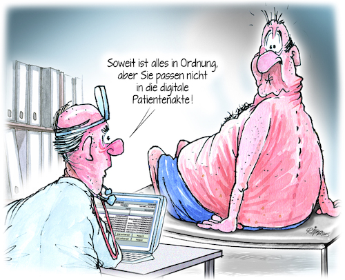 Cartoon: Digitale Patientenakte (medium) by Ritter-Cartoons tagged digitale,patientenakte,gesundheit,ärzte,digitale,patientenakte,gesundheit,ärzte