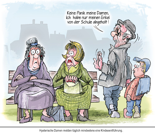 Cartoon: Hysterische Damen (medium) by Ritter-Cartoons tagged ohne,worte