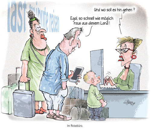 Cartoon: Im Reisebüro (medium) by Ritter-Cartoons tagged im,reisebüro