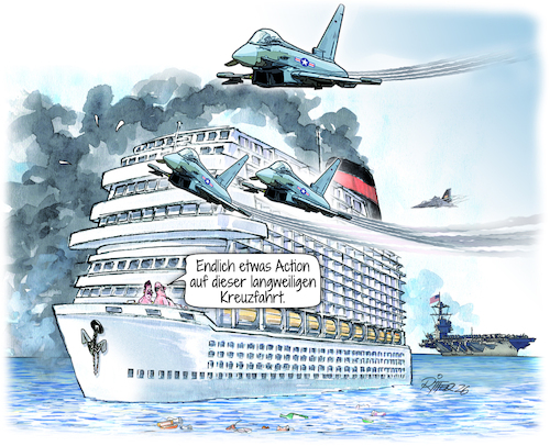 Cartoon: Kreuzfahrer (medium) by Ritter-Cartoons tagged straße,von,hormus,nahostkrieg,presse,karikaturen,berthold,ritter,cartoons,straße,von,hormus,nahostkrieg,presse,karikaturen,berthold,ritter,cartoons