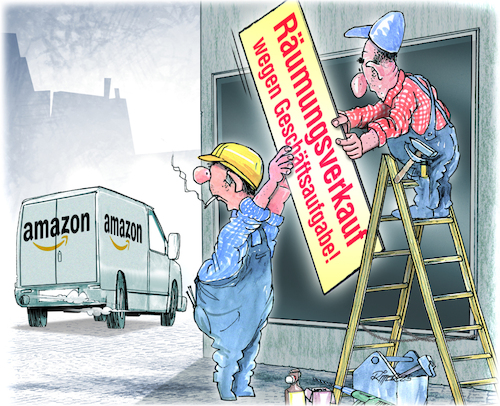 Cartoon: Leerstände (medium) by Ritter-Cartoons tagged amazon,ritter,cartoons,pressekarikatur,berthold,karikatur,pressezeichnung,amazon,ritter,cartoons,pressekarikatur,berthold,karikatur,pressezeichnung