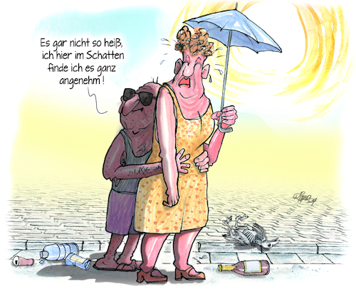 Cartoon: Schattenspenderin (medium) by Ritter-Cartoons tagged klima,wetter,klima,wetter