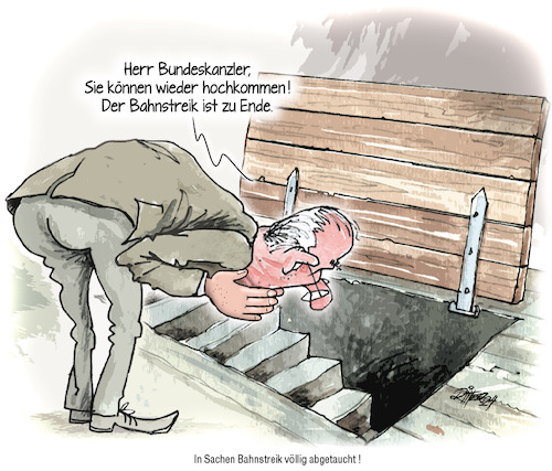 Cartoon: Scholz Abgetaucht (medium) by Ritter-Cartoons tagged kanzler,ohne,eier