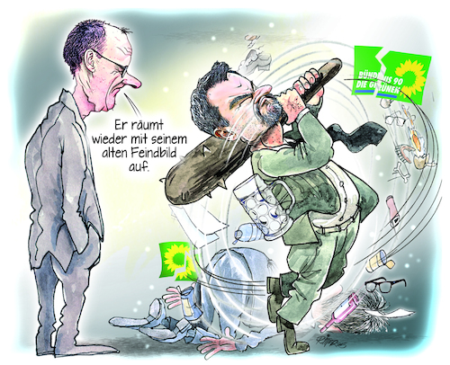 Cartoon: Söders Feindbild (medium) by Ritter-Cartoons tagged finanzpaket,verhandlungen,finanzpaket,verhandlungen