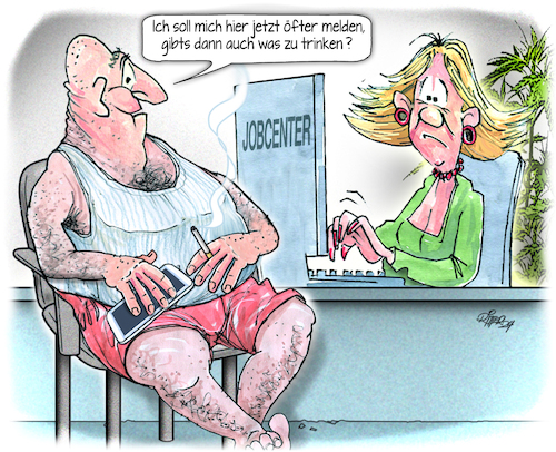 Cartoon: Strengere Meldepflicht (medium) by Ritter-Cartoons tagged jobcenter,jobcenter