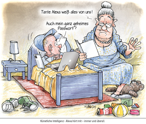 Cartoon: TanteAlexa (medium) by Ritter-Cartoons tagged voll,vernetzt