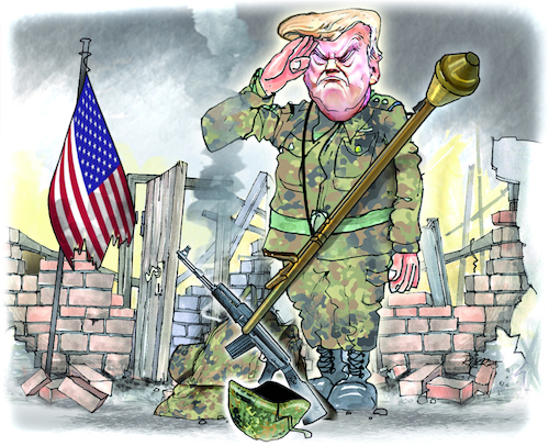 Cartoon: Trump Militärparade (medium) by Ritter-Cartoons tagged trump,prahlt,mit,größter,streitmacht,der,erde,trump,prahlt,mit,größter,streitmacht,der,erde