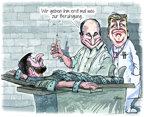 Cartoon: Trump Putin in Budapest (medium) by Ritter-Cartoons tagged trump,putin,in,budapestcartoon,pressekarikatur,berthold,ritter,karikatur,pressezeichnung,trump,putin,in,budapestcartoon,pressekarikatur,berthold,ritter,karikatur,pressezeichnung