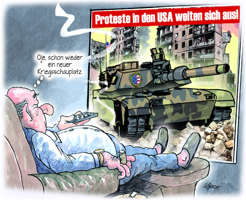 Cartoon: USA Proteste (medium) by Ritter-Cartoons tagged usa,proteste,trump,lässt,die,muskeln,spielen,usa,proteste,trump,lässt,die,muskeln,spielen