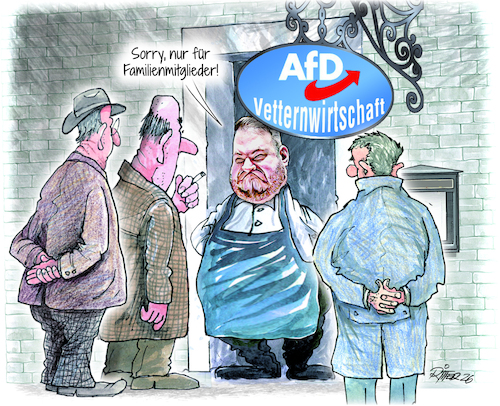 Cartoon: Vetternwirtschaft (medium) by Ritter-Cartoons tagged afd,vetternwirtschaft,presse,karikaturen,von,berthold,ritter,cartoons,afd,vetternwirtschaft,presse,karikaturen,von,berthold,ritter,cartoons