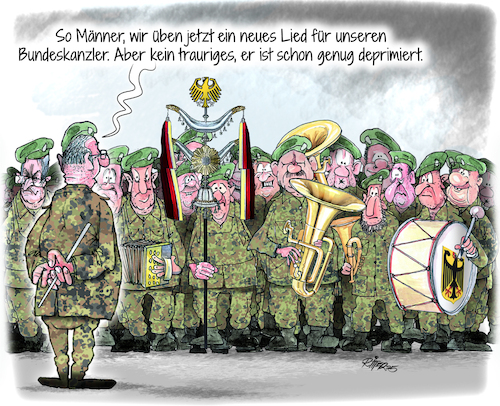 Cartoon: Wachbataillon Bundeswehr (medium) by Ritter-Cartoons tagged bundeswehr,berthold,ritter,cartoons,pressekarikatur,karikaturen,pressezeichnung,bundeswehr,berthold,ritter,cartoons,pressekarikatur,karikaturen,pressezeichnung