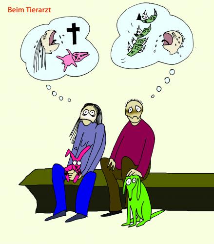 Cartoon: Angst beim Tierarzt (medium) by armella tagged tierarzt,comic