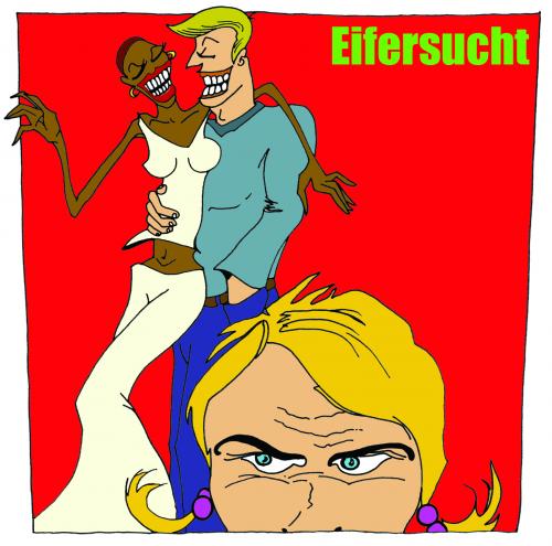 Cartoon: eifersucht (medium) by armella tagged eifersucht