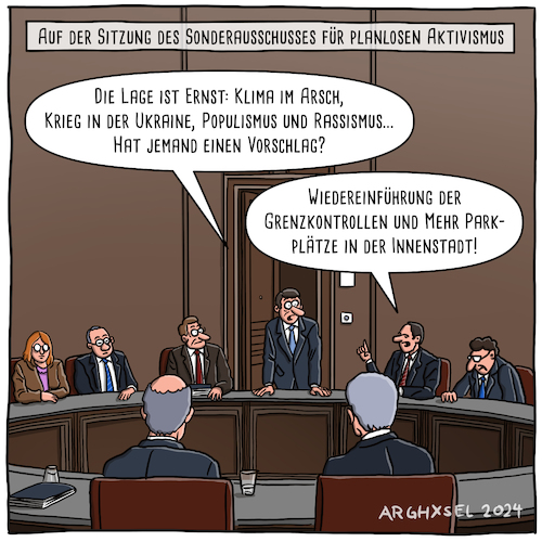 Cartoon: Blinder Aktivismus u Populismus (medium) by Arghxsel tagged politik,innenpolitik,klimawandel,klima,flugzeug,auto,verbrenner,kreuzfahrten,populismus,rassismus,parkplätze,umweltschutz,krieg,hunger,armut,grenzkontrollen,ukraine,impfungen,politik,innenpolitik,klimawandel,klima,flugzeug,auto,verbrenner,kreuzfahrten,populismus,rassismus,parkplätze,umweltschutz,krieg,hunger,armut,grenzkontrollen,ukraine,impfungen