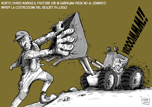Cartoon: Ovidio Marras (medium) by Lamberto tagged nocemento