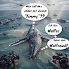 Cartoon: Mein Gott Walter (small) by MorituruS tagged ostsee,buckelwal,timmy,hope,ostseeinsel,poel,gestrandet,wal,sandbank,untiefe,bucht,insel,rettungsaktion,drohnenbilder,medienhype,medienrummel,hysterie,sentimentalität,luftkissen,peilsender,cartoon,karikatur,moriturus
