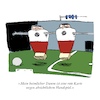 Cartoon: Heimlicher Traum (small) by F L O tagged kicker,fußball,kneipe,bier,absicht,handspiel,platzverweis,rot,rote,karte,schiedsrichter,schiri,ball,tor,mannschaft,team,fifa,bundesliga,rasen,pass,einwurf,fordern