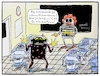 Cartoon: Verschwinde (small) by F L O tagged schule,haushalt,kürzungen,unterricht,kunst,musik,clown,wulst,banane