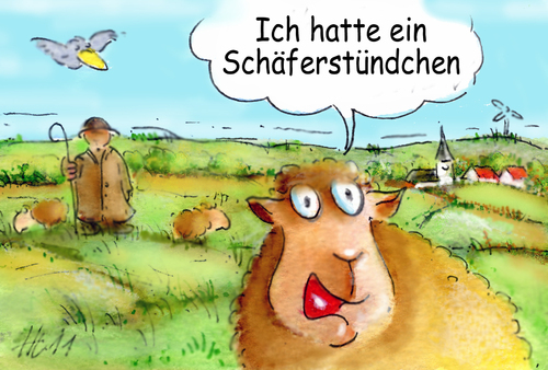 Cartoon: Schäferstündchen (medium) by Henrich tagged schafe
