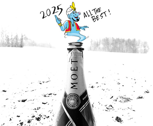 Cartoon: All the Best 2025! (medium) by Rudissketchbook tagged jahreswechsel