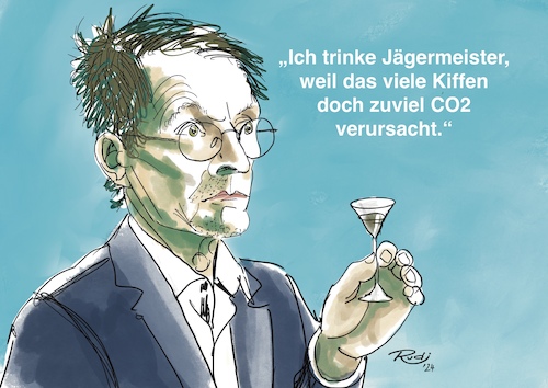 Cartoon: Cannabis (medium) by Rudissketchbook tagged karl,lauterbach,cannabis,gesundheitsministerium