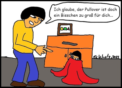 Cartoon: Ein Bisschen zu groß... (medium) by Sven1978 tagged pullover,übergröße
