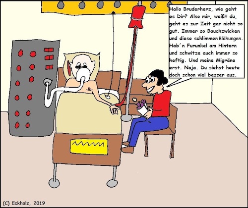Cartoon: Krankenbesuch... (medium) by Sven1978 tagged krankenbesuch,hypochondrie,krankheit,gesundheit,patient,krankenhaus,siechtum,gesellschaft