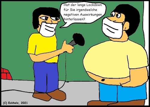 Cartoon: Umfrage... (medium) by Sven1978 tagged corona,interview,befragung,männer,übergewicht,pandemie,lockdown,covid19,gesellschaft,gesundheit,fettleibigkeit,adipositas
