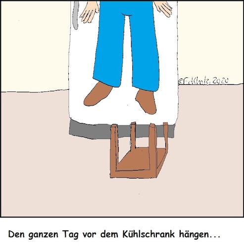 Cartoon: Vorm Kühlschrank hängen... (medium) by Sven1978 tagged hängen,kühlschrank,freitod,suizid,selbstmord