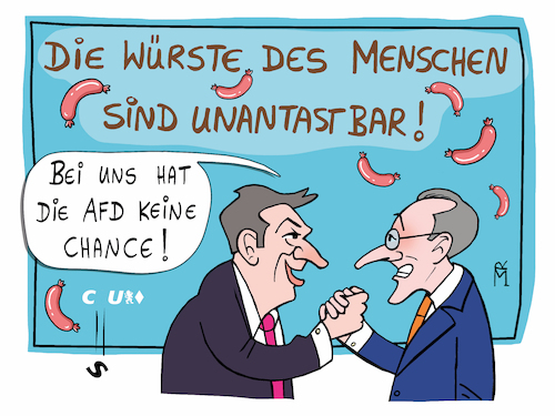 Cartoon: Söder-Merz (medium) by Rebecca-Meyer tagged parteichefs,cdu,csu,friedrich,merz,söder,bayern,kanzlerkandidaten,union,bundestagswahlkampf,2025,vorsitzenden,bayerischen,vertretung,führungsgremien,volle,rückendeckung,verbliebener,volkspartei,in,nordrhein,westfalen,parteichefs,cdu,csu,friedrich,merz,söder,bayern,kanzlerkandidaten,union,bundestagswahlkampf,2025,vorsitzenden,bayerischen,vertretung,führungsgremien,volle,rückendeckung,verbliebener,volkspartei,in,nordrhein,westfalen