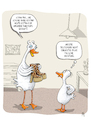 Cartoon: Beziehung mit Abstand (small) by Rebecca-Meyer tagged gans,plateauschuhe,groß,mann,klein,tanzkurs,beziehung,gedanken,kontrast,humor,ironie,wachstum,symbol,übertreibung,alltag,twist
