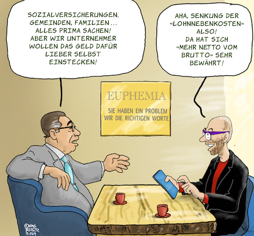 Cartoon: Mehr netto vom brutto (medium) by Karl Berger tagged löhne,lohnnebenkosten,umverteilung,lohnraub,löhne,lohnnebenkosten,umverteilung,lohnraub