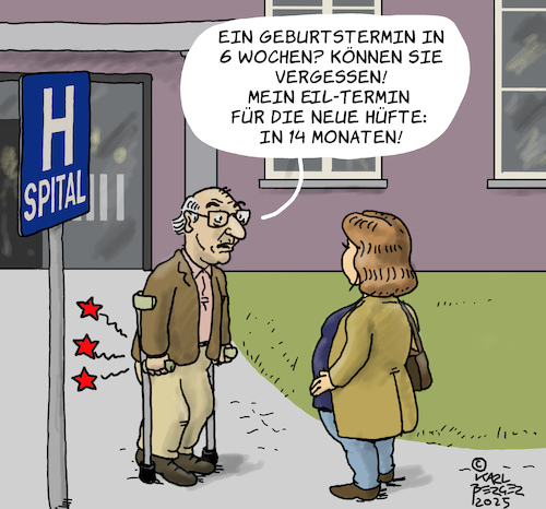 Cartoon: Operationstermine (medium) by Karl Berger tagged operation,geburt,krankenhaus,gesundheit,operation,geburt,krankenhaus,gesundheit