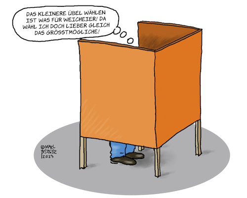 Cartoon: Welches Übel? (medium) by Karl Berger tagged wahl,wahlen,übel,stimmabgabe