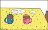 Cartoon: Prolet... (small) by Stiftewürger tagged tassen,anmache,kaffe,heiss,flirt,männlich,weiblich,blau,pink,klischees,gesellschaft