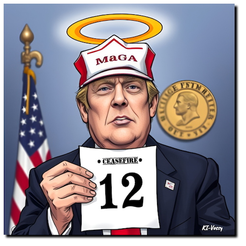 Cartoon: 12 (medium) by A Human tagged waffenruhe,iran,israel,krieg,trump,feuerpause,ceasefire,war,firedensnobelpreis,peace,nobelprize,maga,usa,waffenruhe,iran,israel,krieg,trump,feuerpause,ceasefire,war,firedensnobelpreis,peace,nobelprize