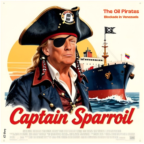 Cartoon: Captain Sparroil (medium) by KI-Vossy tagged oil,öl,captain,sparroil,sparrow,trump,potus,usa,venezuela,pirat,piraten,pirates,soldiers,soldatem,ship,us,president,naval,blockade,tankers,sanktionen,präsident,seeblockade,öltanker,blockbuster,oil,öl,captain,sparroil,sparrow,trump,potus,usa,venezuela,pirat,piraten,pirates,soldiers,soldatem,ship,us,president,naval,blockade,tankers,sanktionen,präsident,seeblockade,öltanker,blockbuster