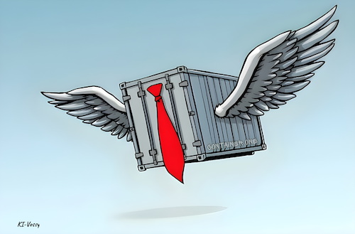 Cartoon: Container One (medium) by KI-Vossy tagged donald,trump,container,turkey,usa,president,air,force,one,airport,iran,präsident,großbritannien,türkei,ankara,donald,trump,container,turkey,usa,president,air,force,one,airport,iran,präsident,großbritannien,türkei,ankara