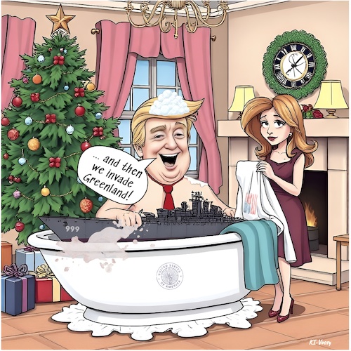 Cartoon: Too hot bath (medium) by KI-Vossy tagged us,president,donald,trump,potus,washington,construction,warships,navy,warship,class,guns,missiles,marlago,florida,usa,greenland,invade,invasion,klasse,kriegsschiffe,marine,schiffe,republicans,republican,republikaner,demokraten,democrats,denmark,dänemark,us,president,donald,trump,potus,washington,construction,warships,navy,warship,class,guns,missiles,marlago,florida,usa,greenland,invade,invasion,klasse,kriegsschiffe,marine,schiffe,brt,republicans,republican,republikaner,demokraten,democrats,defense,war