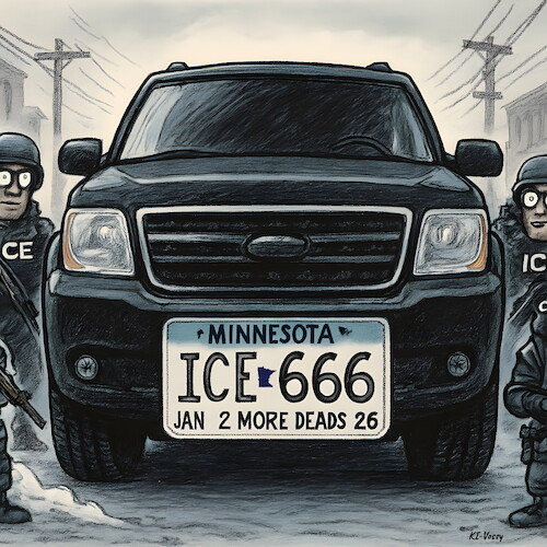 Cartoon: License to Kill (medium) by KI-Vossy tagged ice,immigration,minnesota,jeffrey,pretti,nurse,trump,potus,usa,shot,fatal,minneapolis,fedral,police,tim,walz,schüsse,tödlich,dead,einwanderungsbehörde,eiwanderer,kill,killing,shooting,ice,immigration,minnesota,jeffrey,pretti,nurse,trump,potus,usa,shot,fatal,minneapolis,fedral,police,tim,walz,schüsse,tödlich,dead,einwanderungsbehörde,eiwanderer,kill,killing,shooting