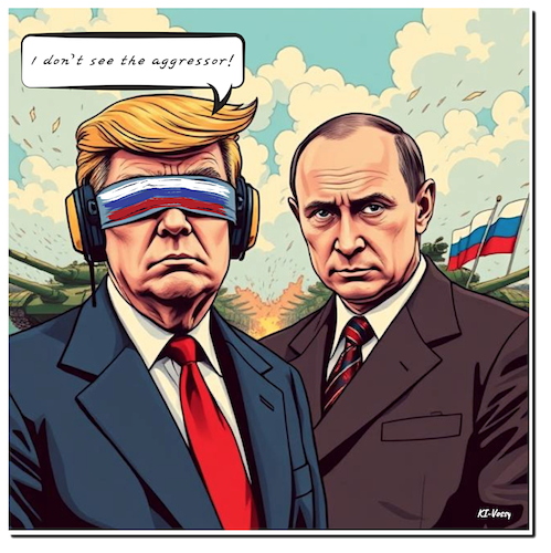 Cartoon: No Aggressor (medium) by A Human tagged usa,russland,ukraine,putin,trump,schlachtfeld,battlefield,resolution,krieg,war,musk,starlink,usa,russland,ukraine,putin,trump,schlachtfeld,battlefield,resolution,krieg,war,musk,starlink