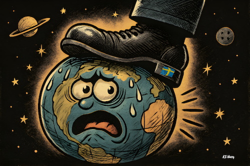 Cartoon: Overshoot (medium) by KI-Vossy tagged overshoot,sweden,germany,bulgaria,schweden,bulgarien,deutschland,population,earth,energy,regenerative,capacity,weltbevölkerung,overshoot,sweden,germany,bulgaria,schweden,bulgarien,deutschland,population,earth,energy,regenerative,capacity,weltbevölkerung