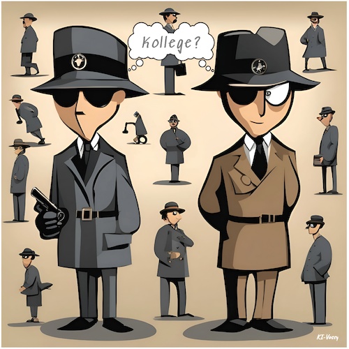 Cartoon: World of Spies (medium) by KI-Vossy tagged bundeswehr,krieg,frieden,bedrohung,spion,spionage,spione,mad,geheimdienst,militärgeheimdienst,sabotage,russland,putin,drohne,drohnen,kundschafter,truppe,truppen,rechtsextreme,rechtsextremismus,nazi,nazis,abschirmdienst,nachrichtendienst,nachrichtendienste,nachrichten,abhören,abhörkation,ukraine,bundeswehr,krieg,frieden,bedrohung,spion,spionage,spione,mad,geheimdienst,militärgeheimdienst,sabotage,russland,putin,drohne,drohnen,kundschafter,truppe,truppen,rechtsextreme,rechtsextremismus,nazi,nazis,abschirmdienst,nachrichtendienst,nachrichtendienste,nachrichten,abhören,abhörkation,ukraine
