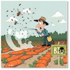 Cartoon: Back to the roots (small) by A Human tagged zuckerrüben,kartoffeln,ernteverluste,bauern,ernteausfall,zwiebeln,kohl,paprika,pflanzenschutz,insekten,pflanzenkrankheit,schädlinge,zikaden,landwirtschaft,glasflügelzikade,bakterium,stolbur,bio