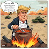 Cartoon: Krisenkoch (small) by A Human tagged trump,usa,krieg,suppe,süppchen,auslöffeln,israel,iran,nahost,ölkrise,krise,krisenherd,koch,chefkoch