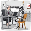 Cartoon: Lernfähige KI (small) by A Human tagged ki,arbeitslosigkeit,arbeitsagentur,roboter,arbeitslos,arbeitsloser,bürgergeld,künstliche,intelligenz,beratung,agentur,für,arbeit,mohammed,michael,olena,ahmad,bildzeitung,arbeitsamt